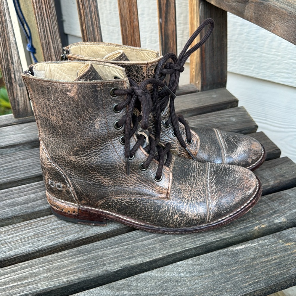 Bed Stu Laurel Distressed Combat Boot Size 7.5 - Picture 5 of 7
